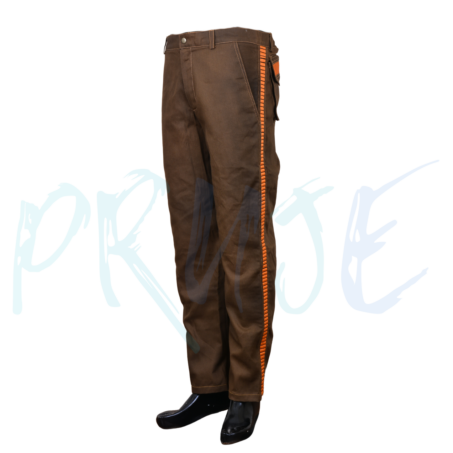 Inspired by Han Solo- SW Utility Pants | Custom Handmade Cosplay Pants-orange stripes pant - PRUJE