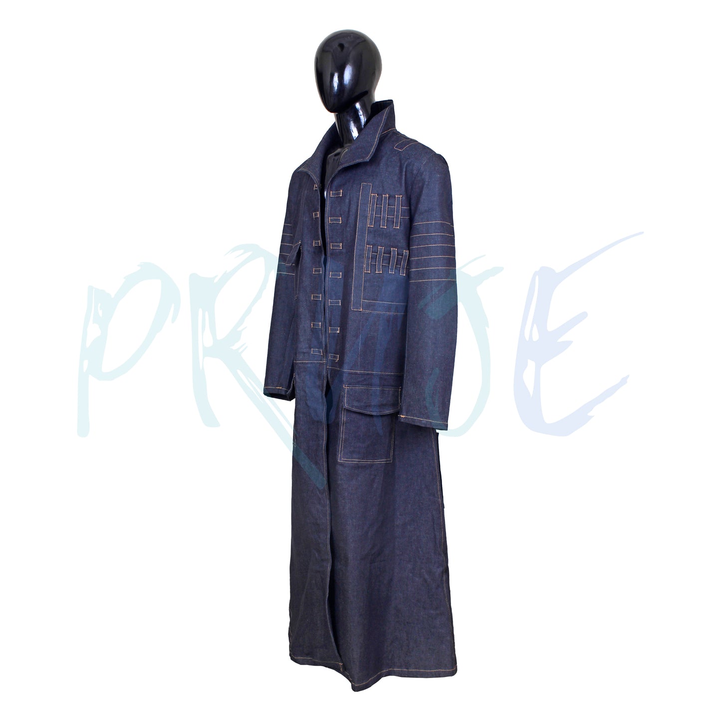 Inspired by Nick Valentine Long Denim Coat, FO 4 cosplay trench coat - PRUJE